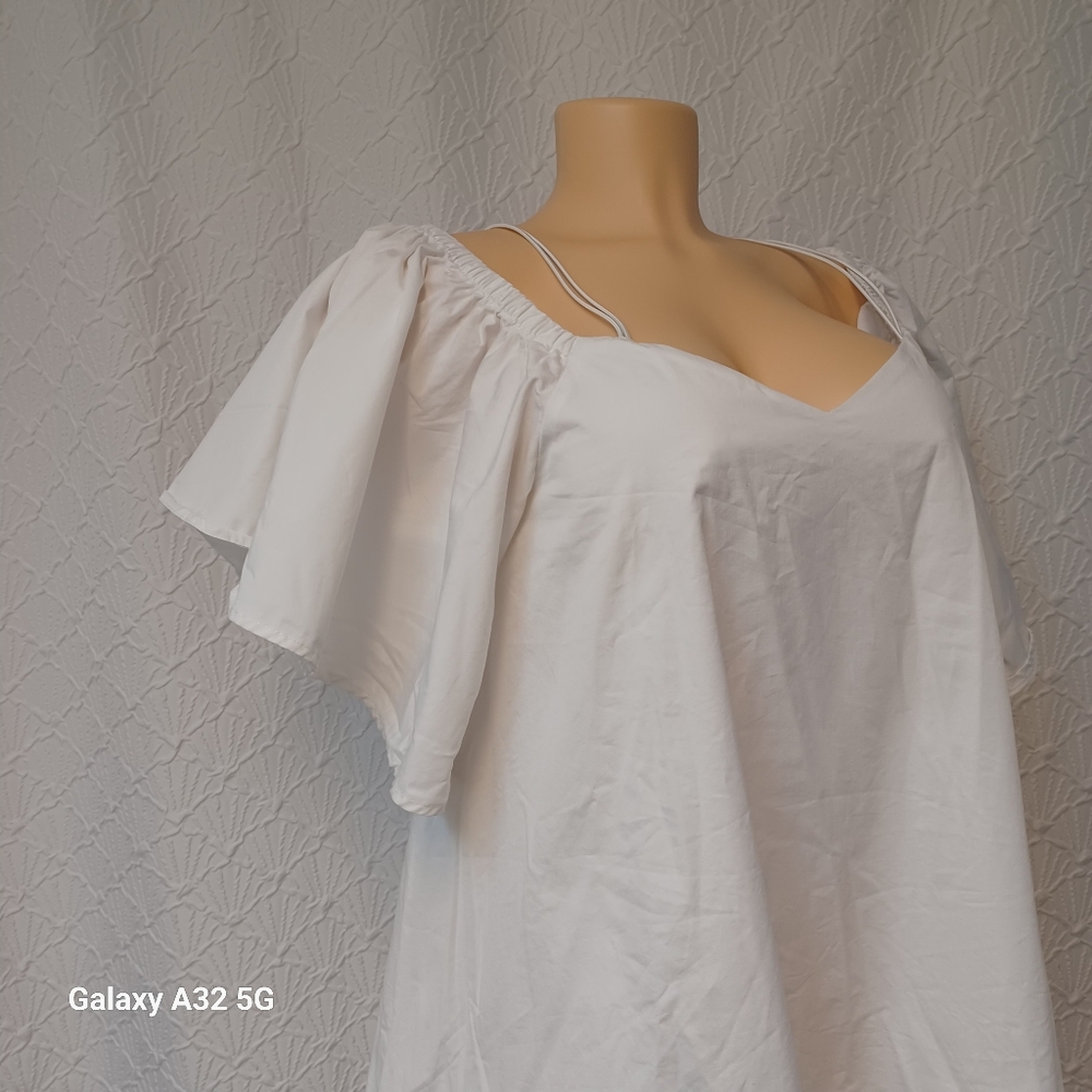 a.peach Women Dress Mini Size M White Off-Shoulder Dress - Picture 9 of 14